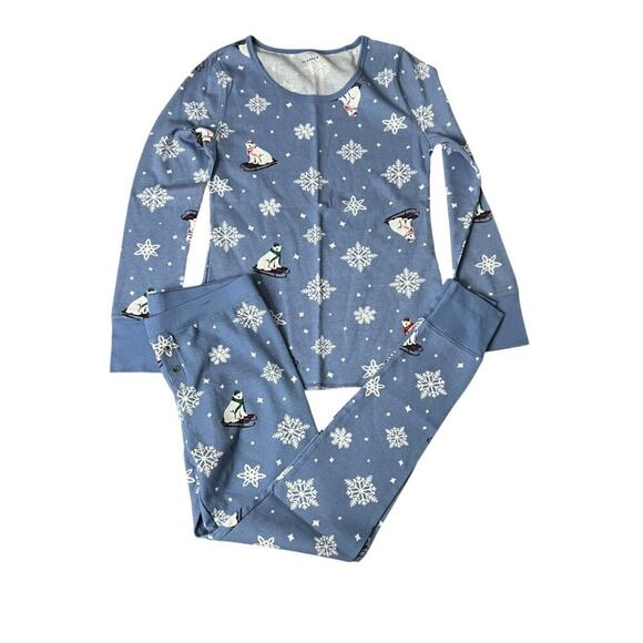 Old Navy Waffle-Knit Pajama Bears that Sleigh Womens Size Medium - Picture 1 of 9